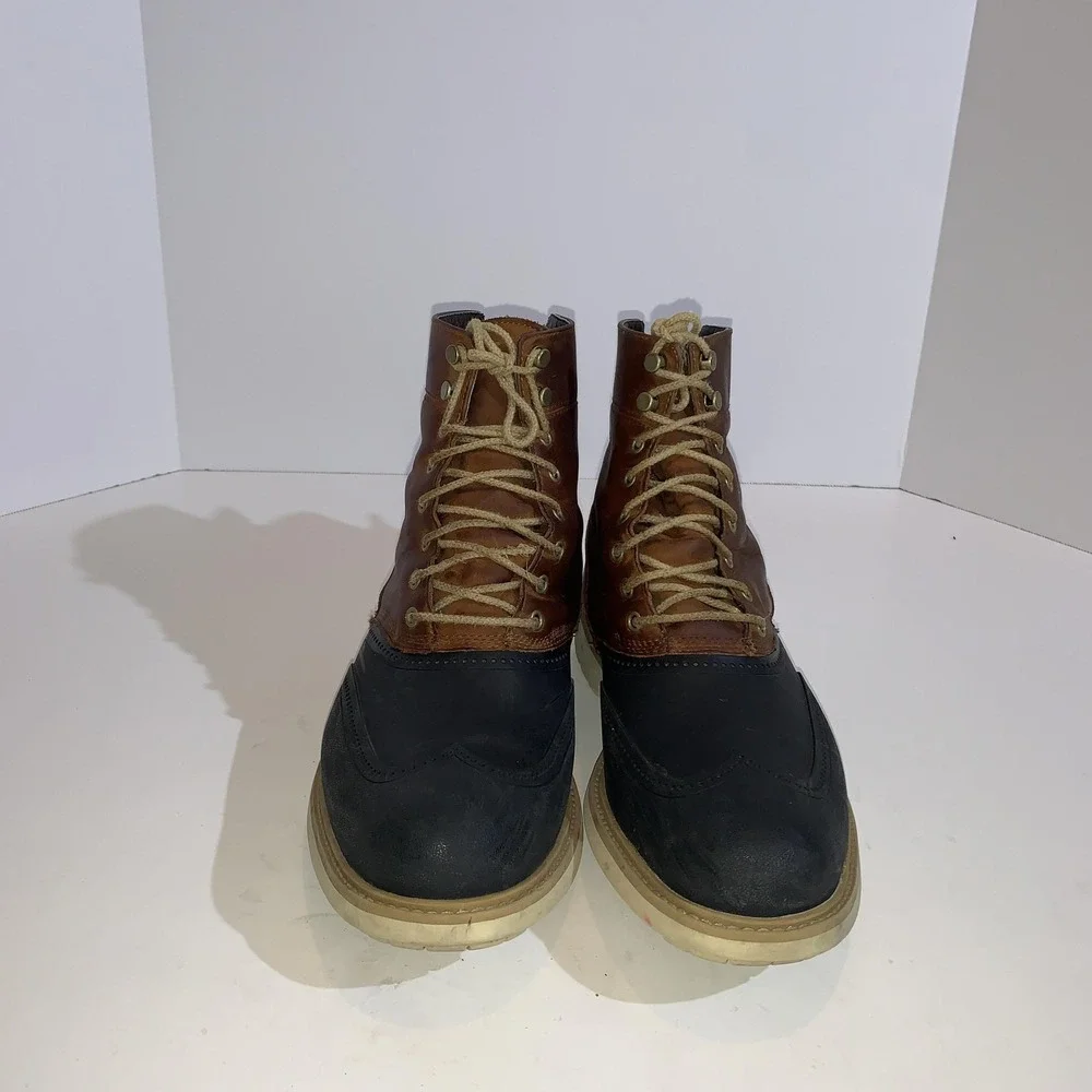 Timberland Duck Boots Mens Size 9.5 Brown Leather Wingtip Waterproof A17XT